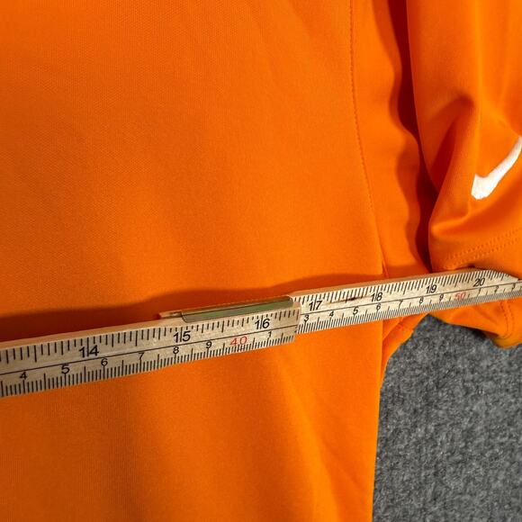 Nike Shirt Mens Small Orange Short Sleeve Outdoors Golf Stretch Logo Swoosh - Picture 6 of 8